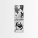 Straw Cowboy Hat, Beach Photography, Framed Canvas Print, Coastal Cowgirl, Wall Art, Rustic Décor, Minimalist Wall Art