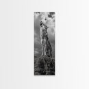 Howling Coyote, Framed Canvas Print, southwest wall art, rustic wall art, wildlife photography, desert landscape art, cowboy art, boho home decor