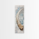 Abstract Horn Art Rustic Wall Decor Framed Canvas Print | Wabi Sabi Art | Minimalist Art | Neutral Home Decor | Textured Painting