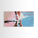 Barefoot Beach Walk, coastal decor, ocean painting, seascape painting, pink abstract art, light pink wall art, canvas print