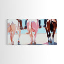 Cowboy Riders, vintage horse art, rustic wall art, western art, coastal cowgirl wall art, panoramic art, framed canvas print