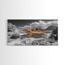 Desert Oasis Reflection Canvas Print Joshua Tree Art Southwest Wall Art Panoramic Art Above Sofa Art Gift Idea Rustic Wall Art