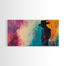 Silhouette Cowboy Art, rustic wall art, western painting, moody art, cowboy painting, extra wide art, farmhouse decor, canvas print, gift idea