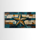 Lone Star Art, Framed Canvas Print, Rustic Wall Art, Southwest Wall Art, Geometric Wall Art, Extra Wide Art, Above Couch Art, Farmhouse Decor