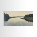 Marsh, Landscape Painting, Minimalist Art, Wabi Sabi Art, Moody Art, Guest Room Art, Above Bed Wall Art, Framed Canvas Print, Extra Wide Art