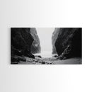 Canyon, moody art, dramatic landscape, rustic decor, wabi sabi art, minimalist art, vertical wall art, farmhouse art, framed canvas print