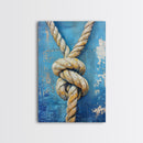 Nautical Knot, Coastal Wall Art, Framed Canvas Print, nautical decor, rustic art, textured painting, nautical painting, coastal cowgirl wall art