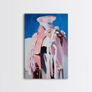 Western Saddle, black cowgirl painting, horse wall art, cowboy art, vintage horse art, extra wide art, boho art, Canvas Print