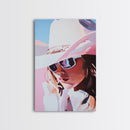 Pink Cowgirl Portrait, black cowgirl painting, western art, pink wall art for dorm, rustic decor, framed canvas print, gift idea for her