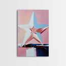 Pastel Star Painting, Light Pink Wall Art, Abstract Star Art, Whimsical Art, Matisse Wall Art, Canvas Print, Minimalist Art, Bedroom Art