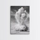 Explosion art, science art, moody art, dark romance painting, wabi sabi art, unique wall art, rustic decor, canvas print, above sofa art
