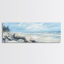 Coastal Decor, Framed Canvas Print, Nautical Painting, Seascape Painting, Rustic Wall Art, Extra Wide Art, Living Room Art, Above Couch Art