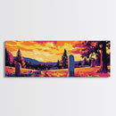 Western Graveyard, cowboy art, gothic painting, southwest wall art, dark angels wall art, extra wide moody art, framed canvas print