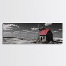 Windmill, Rustic Art, Southwest Wall Art, Farmhouse Art, Extra Wide Art, Wabi Sabi Art, Framed Canvas Print, Minimalist Art