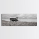 Coastal Wagon, Wabi Sabi Art, Canvas Print, Coastal Landscape Art, Rustic Wall Art, Extra Wide Art, Moody Art, Above Couch Art