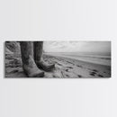 Cowboy Boots, coastal wall art, rustic decor, boho art, wabi sabi art, cowboy painting, framed canvas print, western style decor