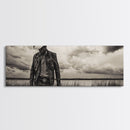 Cowboy Portrait, rustic wall art, moody art, black cowgirl painting, wabi sabi art, western decor, framed canvas print, extra wide art
