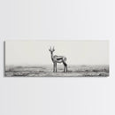 Lone Gazelle, moody art, southwest wall art, extra wide art, wabi sabi art, minimalist art, framed canvas print, panoramic painting