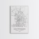 Saint Petersburg Street Map, Russia Map, City Map Art, Minimalist Art, Wall Art, Canvas Print, Room Décor, Gift For Mom, Travel Wall Art