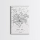 Santa Rosa Street Map, California Map, City Map Print, Minimalist Art, Wall Art, Canvas Print, Bedroom Wall Art, Travel Gift, Travel Art