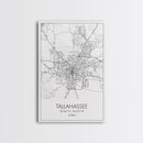 Tallahassee Street Map, Florida Map, City Map Print, Modern Wall Art, Wall Art, Canvas Print, Wall Art Canvas, Gift For Women, Travel Print