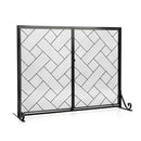 2-Panel Fireplace Screen Folding Metal Fire Place Safety Fence with Magnetic Doors by LJGDeals