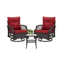 Alora 3-Piece Wicker Patio Bistro Set W/ Swivel Chairs And Table (SAK14789) by SAKSBY WHOLESALE