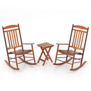 3-piece Outdoor Poplar Wood Rocking Bistro Set-Natural by LJGDeals