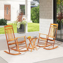 3-piece Outdoor Poplar Wood Rocking Bistro Set-Natural by LJGDeals
