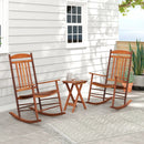 3-piece Outdoor Poplar Wood Rocking Bistro Set-Natural by LJGDeals