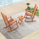 3-piece Outdoor Poplar Wood Rocking Bistro Set-Natural by LJGDeals