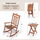 3-piece Outdoor Poplar Wood Rocking Bistro Set-Natural by LJGDeals