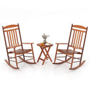 3-piece Outdoor Poplar Wood Rocking Bistro Set-Natural by LJGDeals