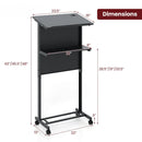 3-Position Height Adjustable Lectern Table with Tilted Tabletop-Black by LJGDeals