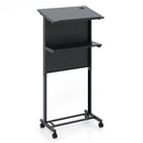 3-Position Height Adjustable Lectern Table with Tilted Tabletop-Black by DirectDeals