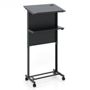 3-Position Height Adjustable Lectern Table with Tilted Tabletop-Black by LJGDeals