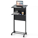 3-Position Height Adjustable Lectern Table with Tilted Tabletop-Black by LJGDeals
