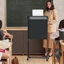 3-Position Height Adjustable Lectern Table with Tilted Tabletop-Black by LJGDeals