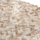 White Beige 11x11 Polished Herringbone Shell Mother of Pearl Mosaic Tile (20 pack, 16.19 sq ft/case) - Sample