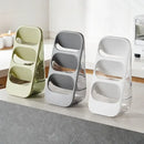 3-tier gray & sage green kitchen utensil organizer cutlery rack by Decorbites