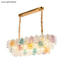 GobekUsa 3-Tier Stained Glass Billiard Light - Modern Island Chandelier (14 Lights) for Hotel and Restaurant