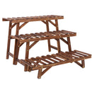 GobekUsa 3 Tier Wood Ladder Plant Stand
