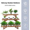 GobekUsa 3 Tier Wooden Plant Stand Shelf