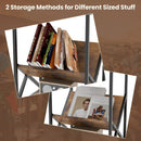 3-Tier Industrial Side Table with V-shaped Bookshelf for Living Room-Rustic Brown by LJGDeals