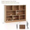3-Tier Open Bookcase 8-Cube Floor Standing Storage Shelves by LJGDeals