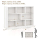 3-Tier Open Bookcase 8-Cube Floor Standing Storage Shelves by LJGDeals