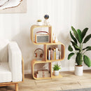 3-Tier S-Shaped Bookcase with 3 Open Cubes for Living Room-Natural by LJGDeals