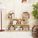 3-Tier S-Shaped Bookcase with 3 Open Cubes for Living Room-Natural by LJGDeals