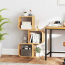 3-Tier S-Shaped Bookcase with 3 Open Cubes for Living Room-Natural by LJGDeals