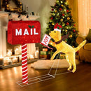 3.5 ft Christmas Mail Box with Dog and 120 Warm White LED Lights by LJGDeals